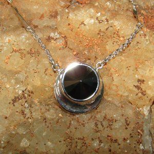 Vintage Sarah Coventry faux hematite crystal collar necklace